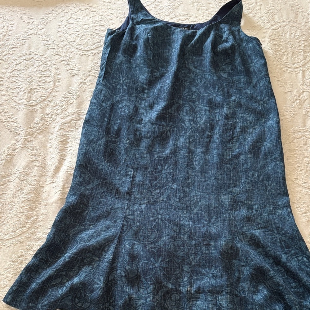 Ralph Lauren Elegant 100% Linen & Cotton Blue Sleeveless Dress Gently Loved 18W